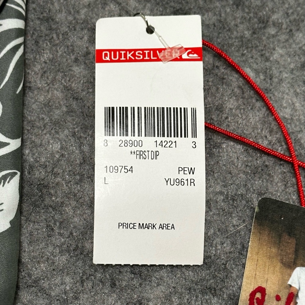 NEW Deadstock Vtg 90s Quiksilver Hawaiian Boardriding Shirt Mens L Green Floral - Picture 10 of 11